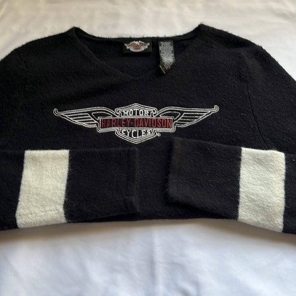 Authentic VINTAGE Harley Davidson Black V-neck sweater - Picture 5 of 7